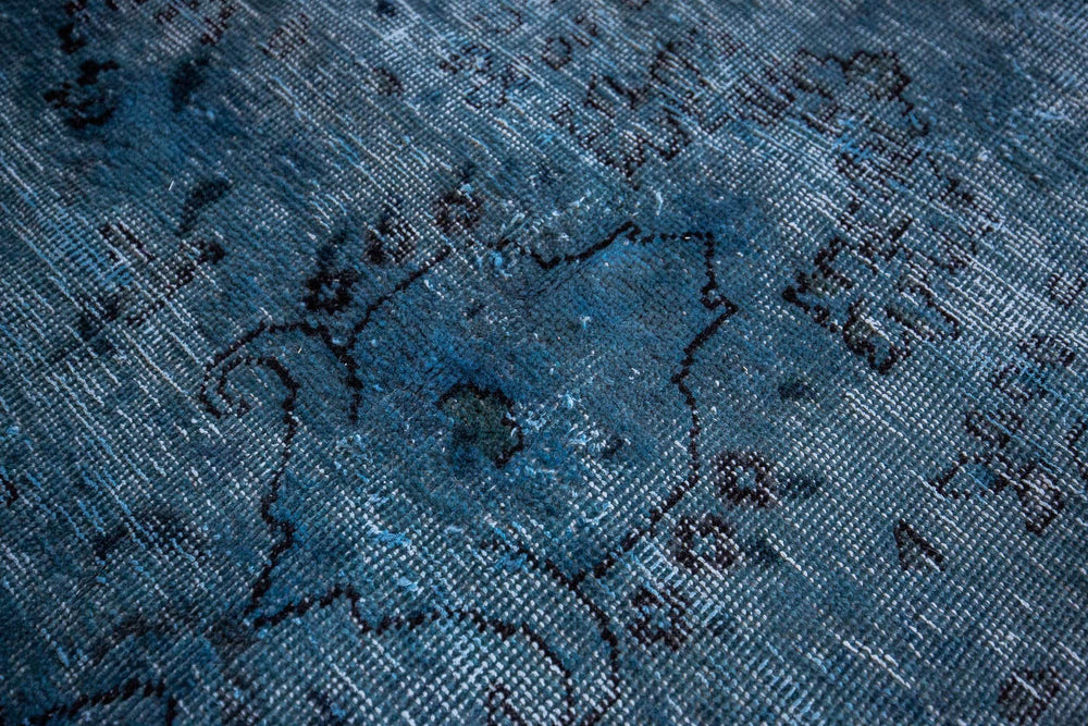 Persian Overdyed blue rug handwoven with quality wools
